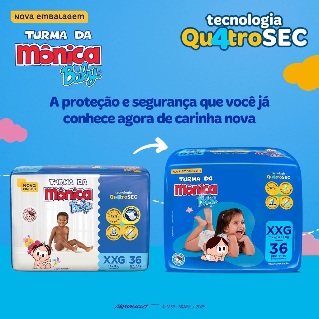 Fralda Turma Da Mônica Baby Mega Xxg Com 36un