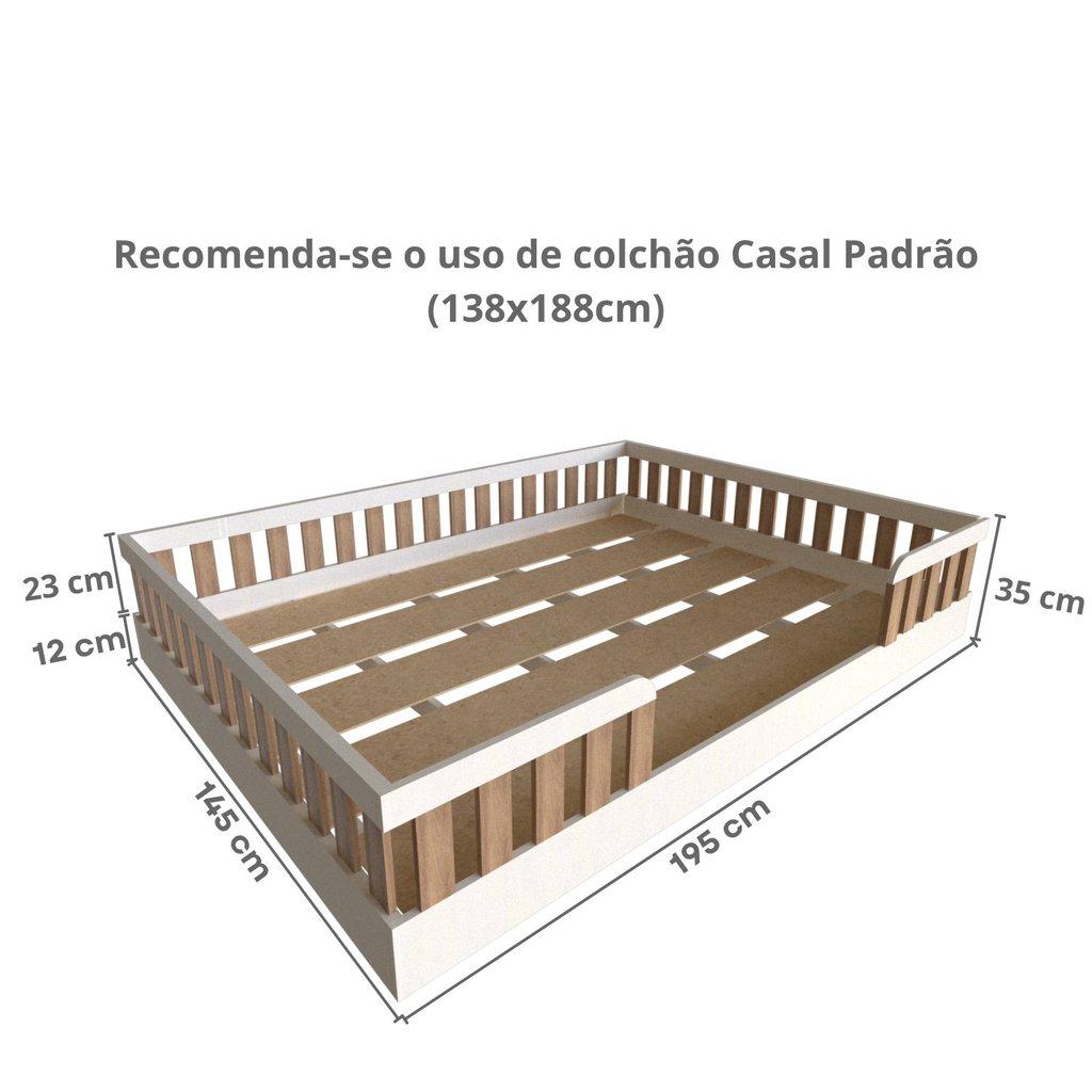 Cama Infantil Montessoriana Casal Sol Marrom/branco/carvalho Mel Branco/carvalho Mel