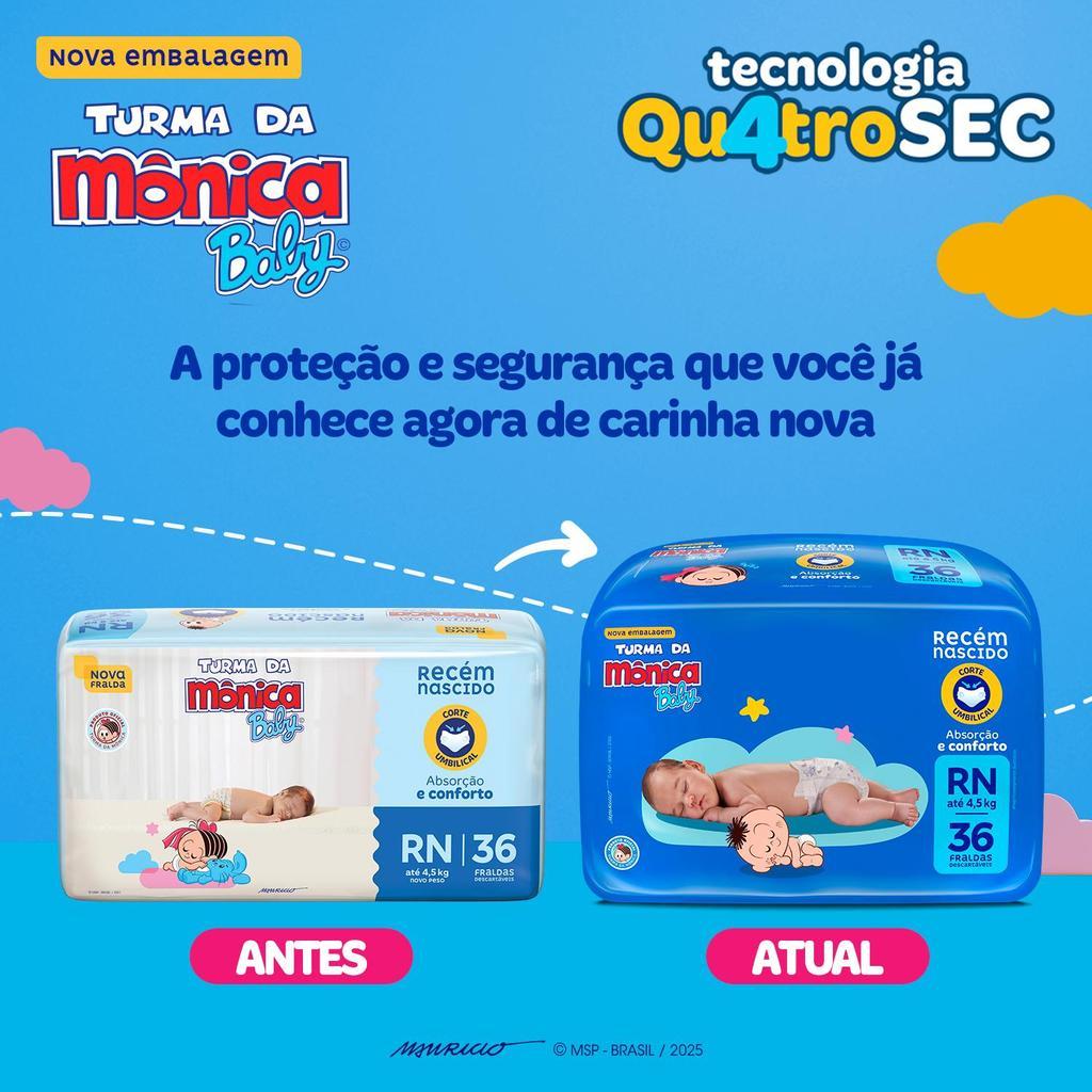 Fralda Turma Da Mônica Baby Jumbo Rn Com 36un