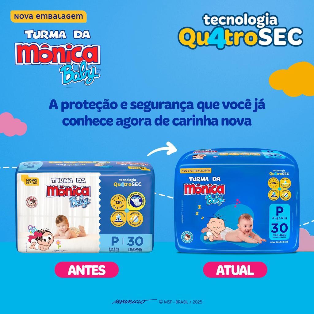 Fralda Turma Da Mônica Baby Jumbo P Com 30un