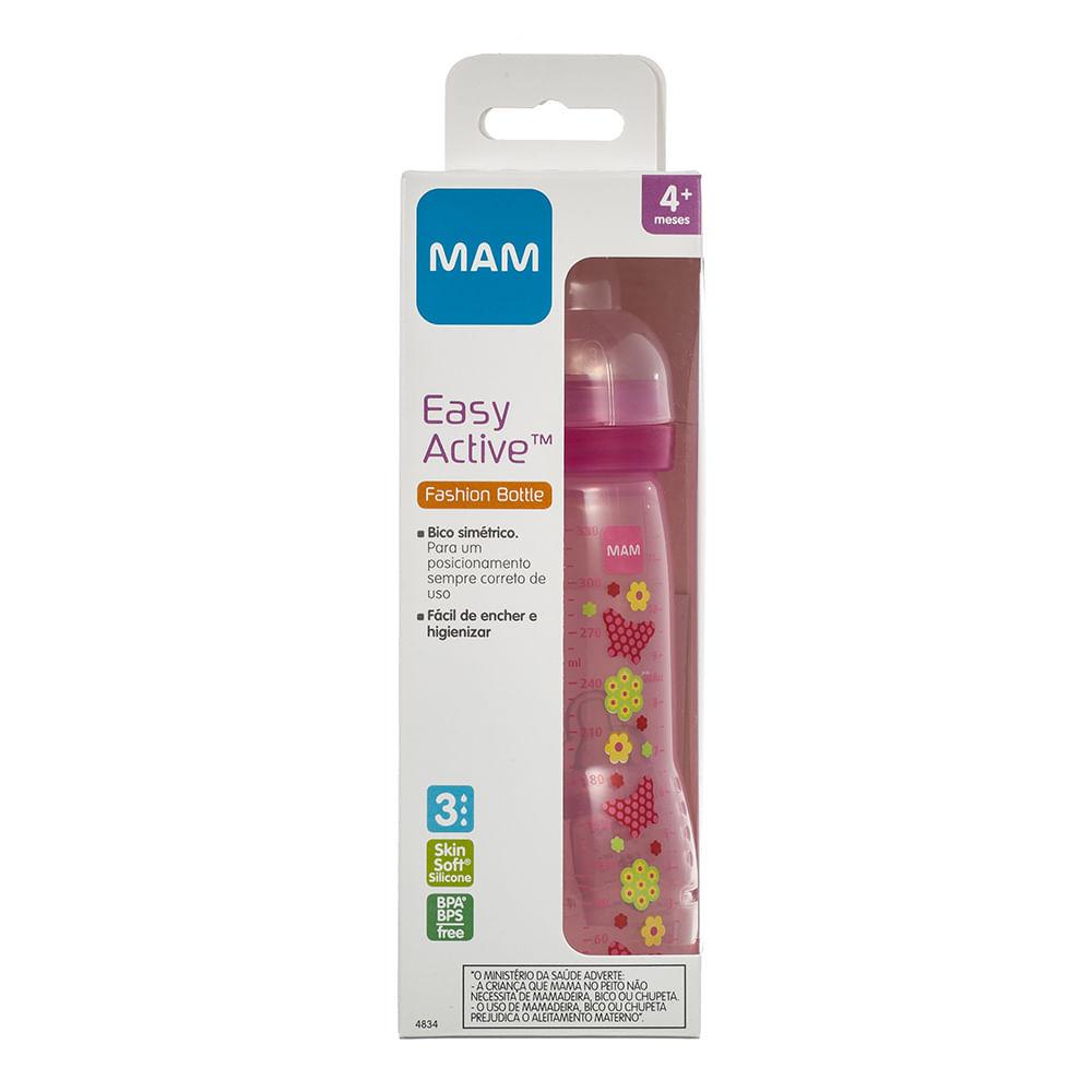 Mamadeira Mam Fashion Bottle Bico De Silicone Desenhos Sortidos 330ml 4+ Meses Girls Ref 4834