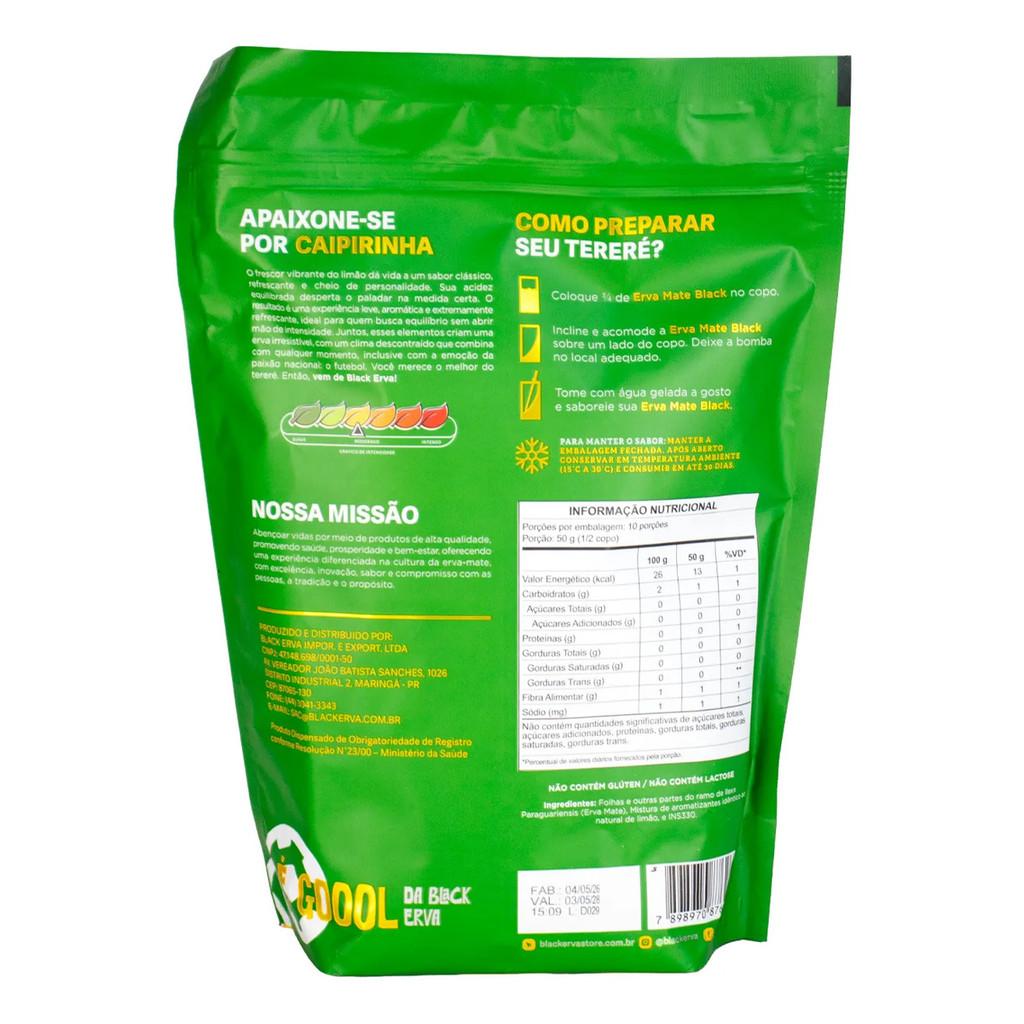 Erva Mate Tereré Black Erva 500g Caipirinha Sabor Limão Galego