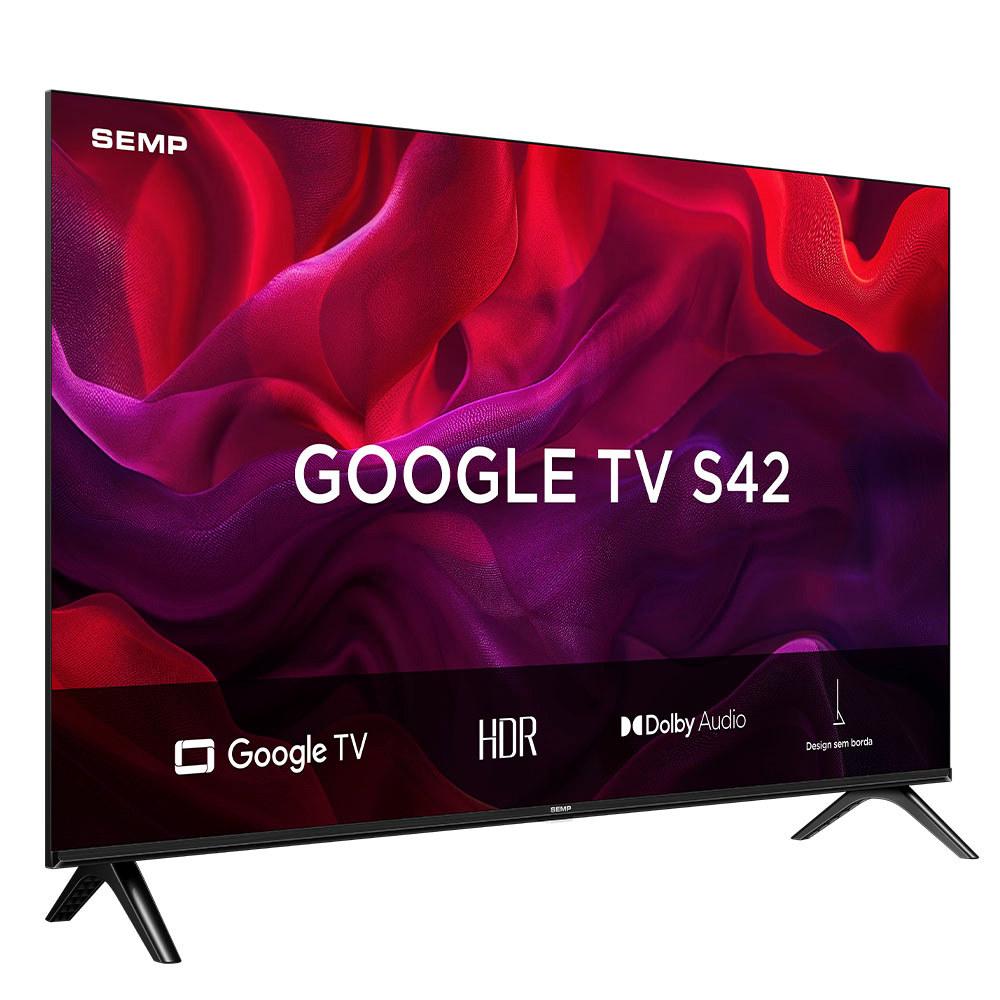 Smart TV Semp 50 Polegadas LED Full HD S42 Wi-fi Bluetooth Google TV Hdr10 Dolby Audio 50s42