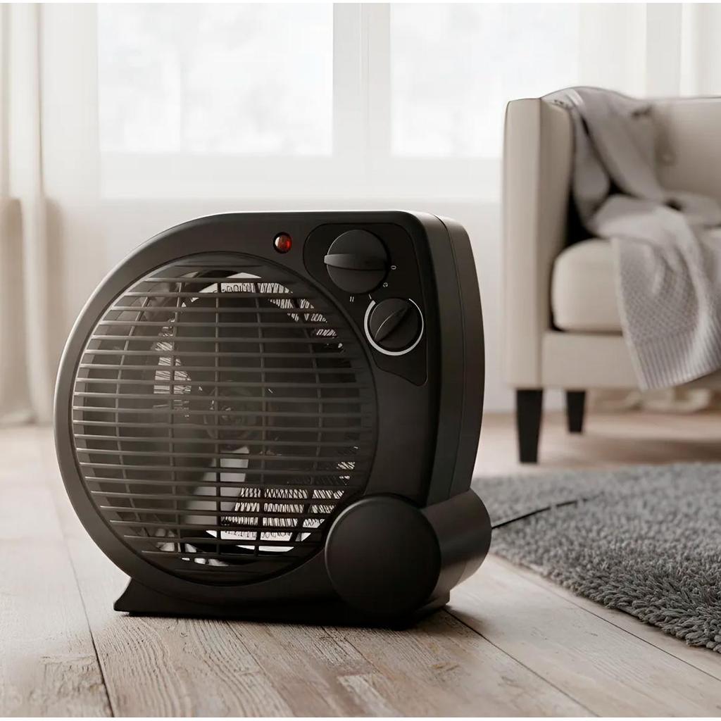 Aquecedor Portátil A Ar Ventilador Quente Preto AQ04 - Mimo Style