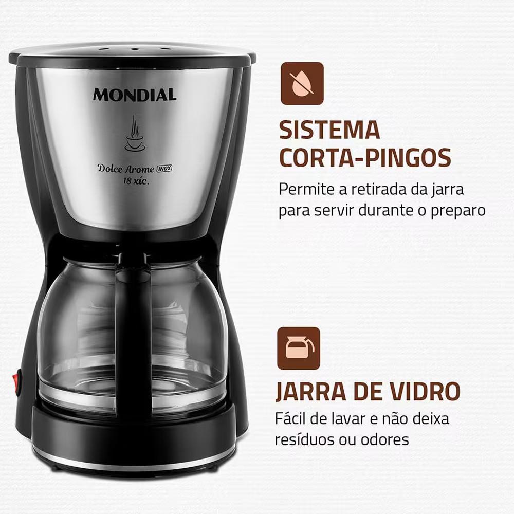 Cafeteira Eltrica Mondial Dolce Arome Inox C-30 18 Xcaras