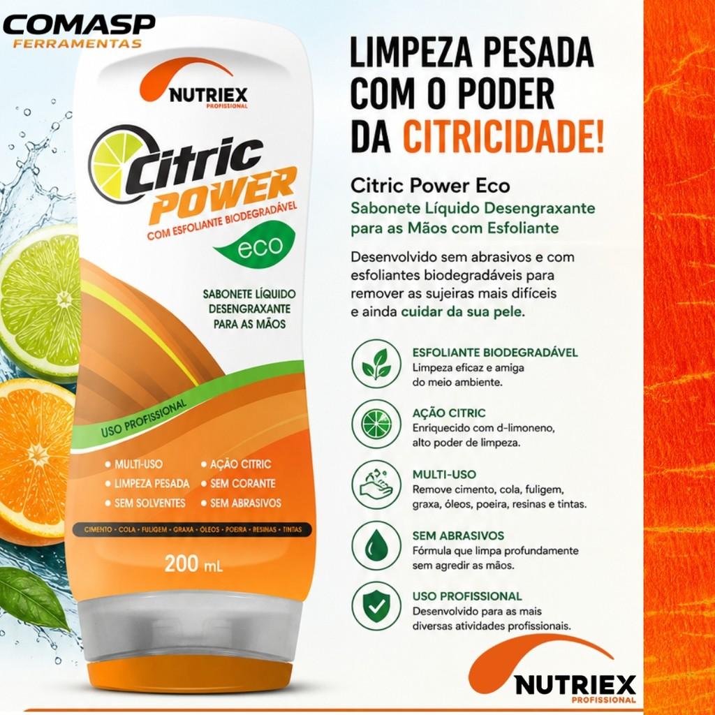 Citric Power Eco - Sabonete Líquido Desengraxante Para As Mãos Com Esfoliante Nutriex - 200ml
