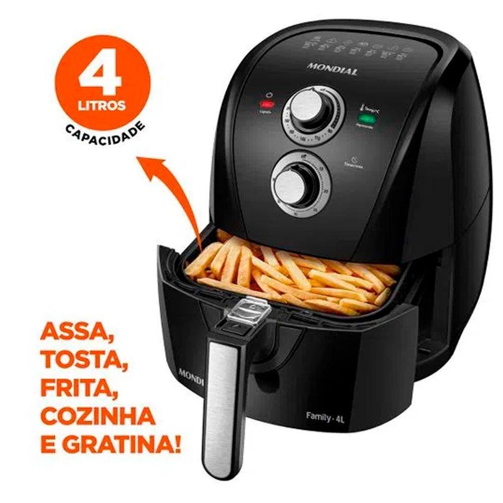 Fritadeira Elétrica Sem Óleo 4L Air Fryer Afn-40-bfs 1500w Mondial