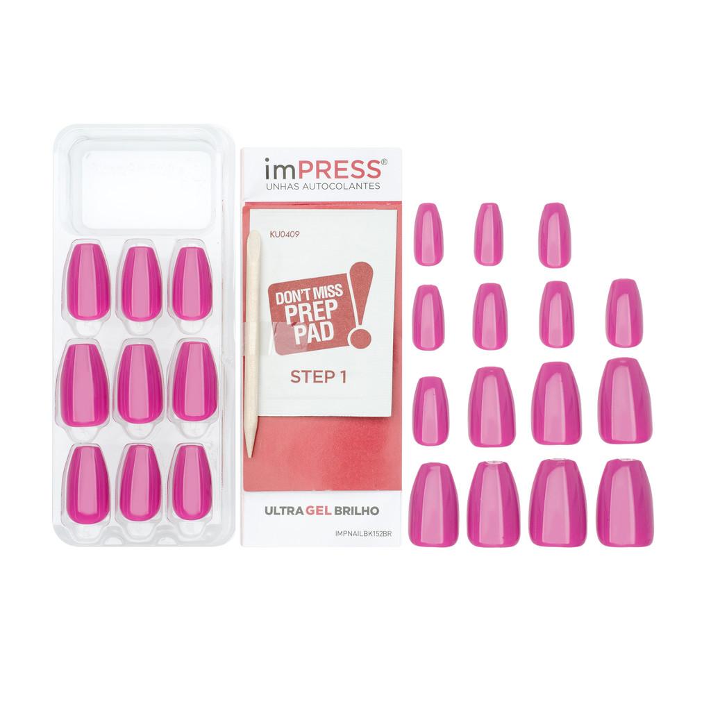 Unha Postiça Autocolante Impress Bailarina Amethyst - Kiss New York