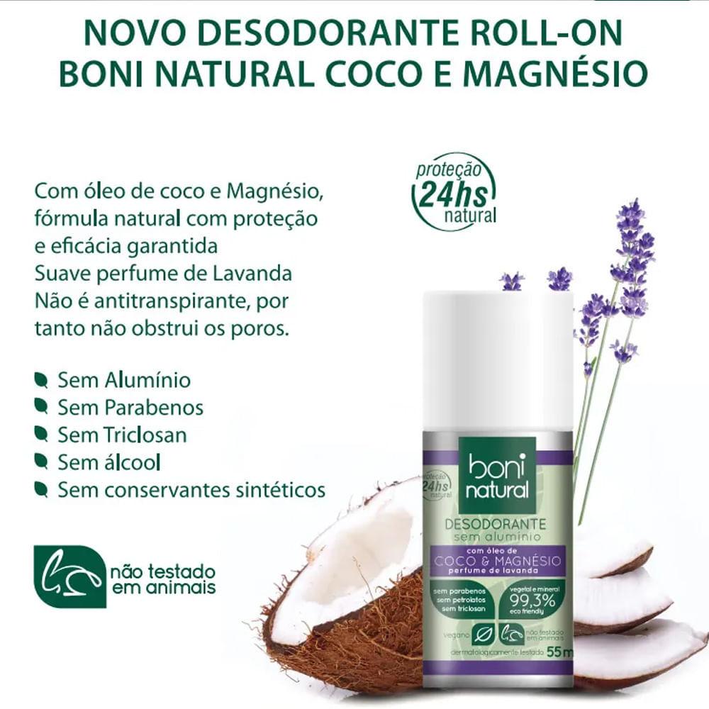 Kit Boni Natural Desodorante Roll On 55ml + Creme Dental 90g