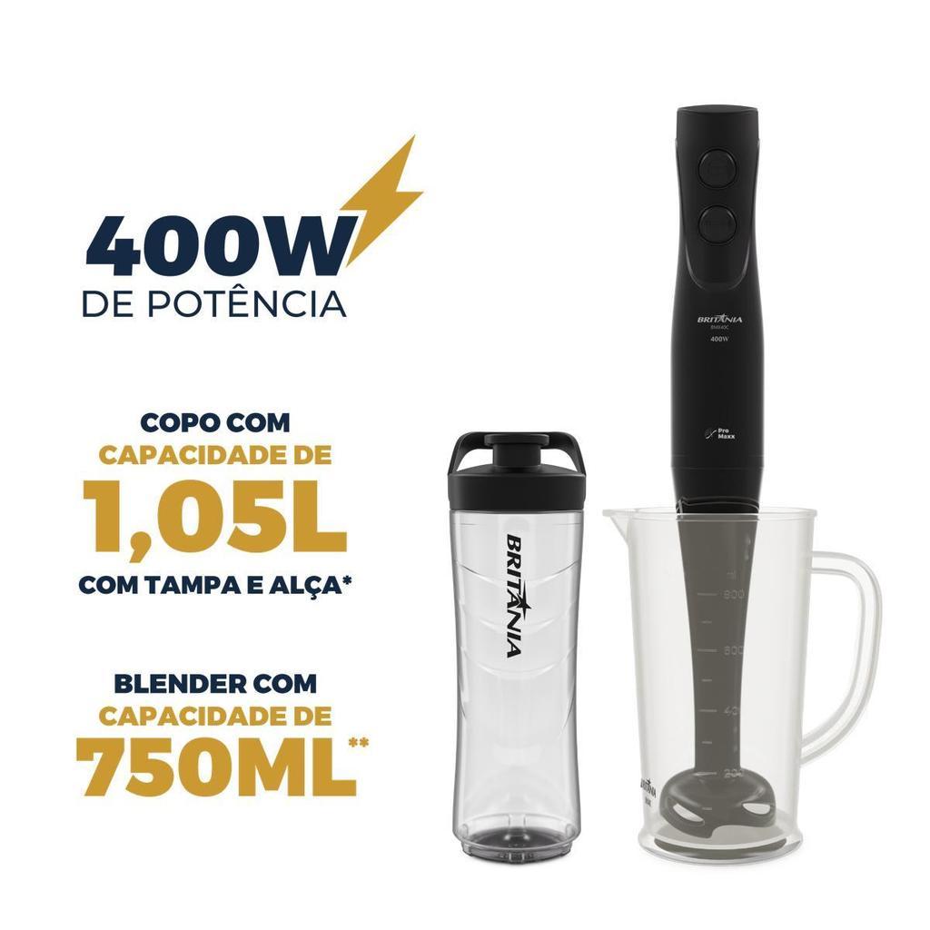 Mixer E Blender Britânia 2 Em 1 Com Turbo 400W Bmx40c