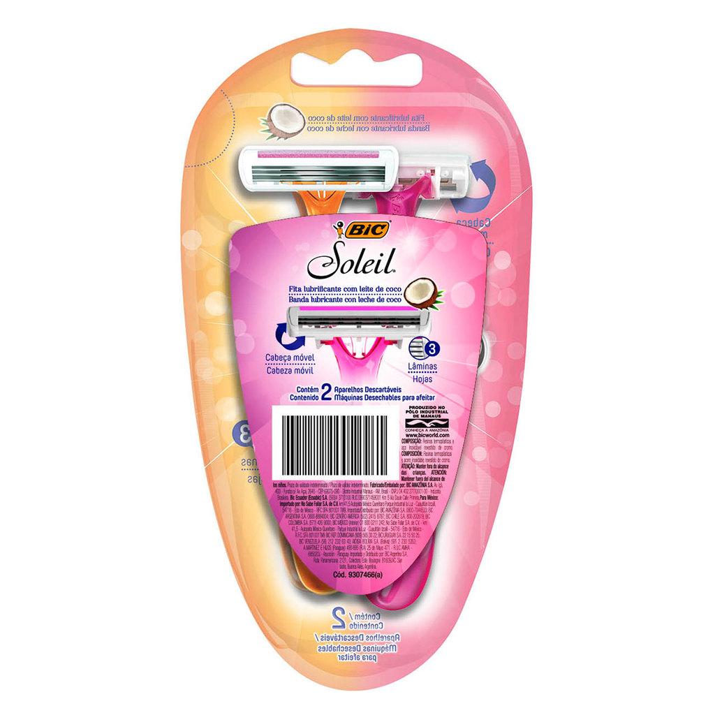 Depilador Descartável Soleil Rosa E Laranja 2 Unidades Bic