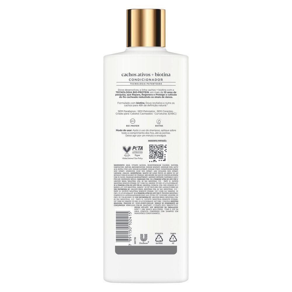 Condicionador Dove Cachos Ativos + Biotina 370ml