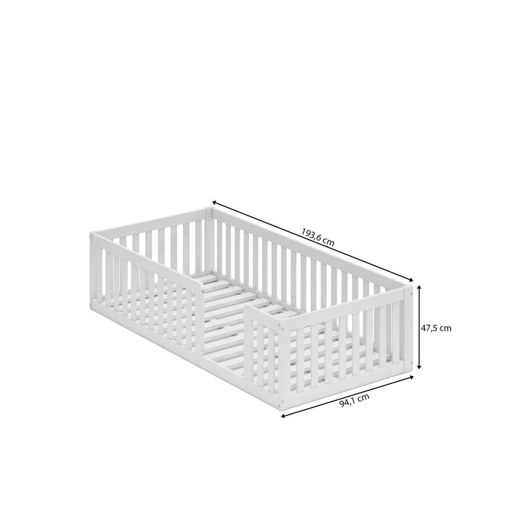 Cama Montessoriana Solteiro Com Grade Giulia Casatema Madeiraoriginals Branco