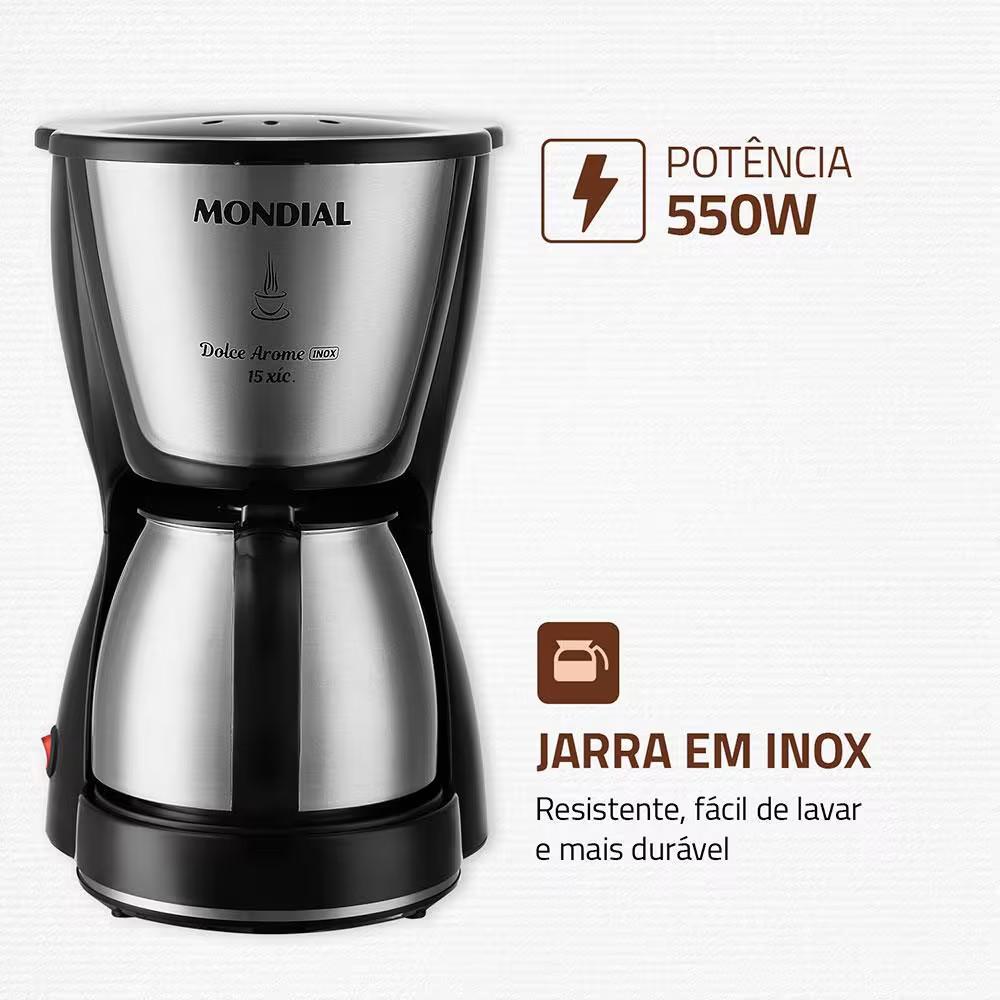 Cafeteira Eltrica Dolce Arome Thermo Inox C-34 15 Xcaras Mondial