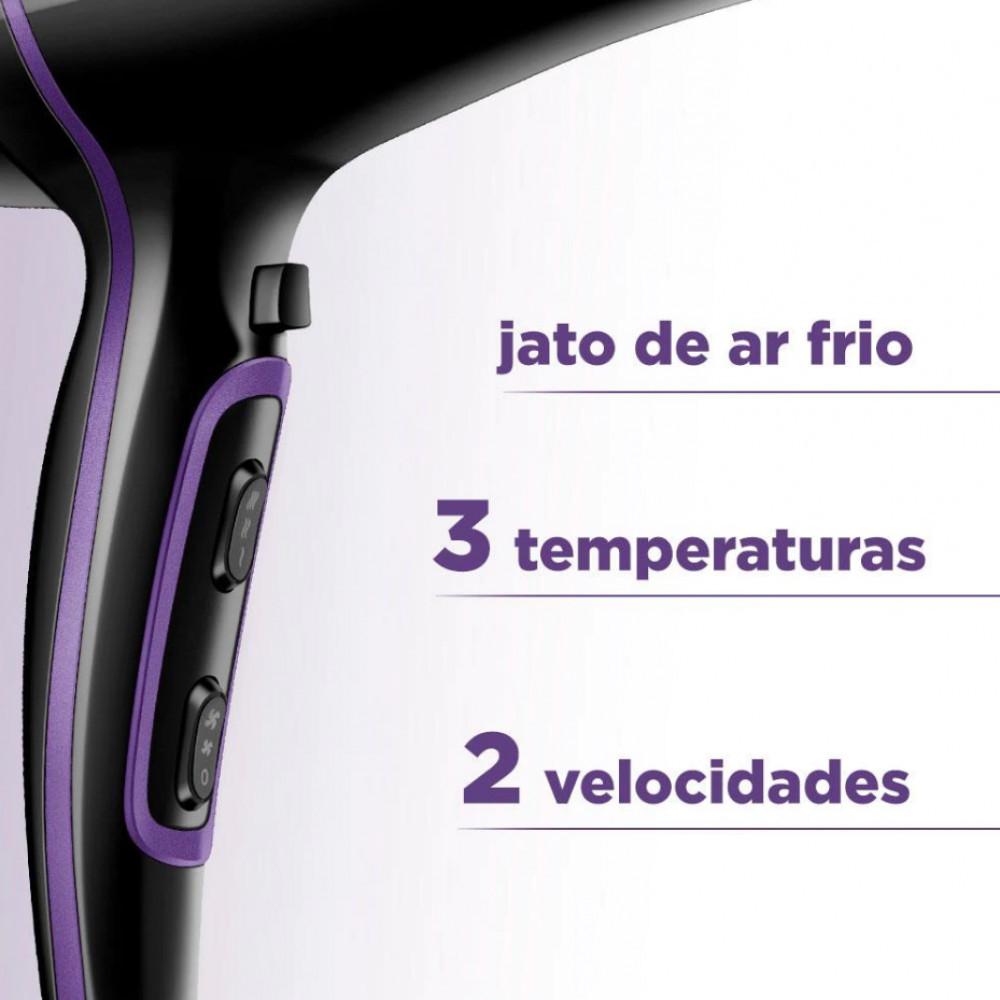 Secador De Cabelos Black Purple Scn-01 Com Tourmaline On 2000w Mondial