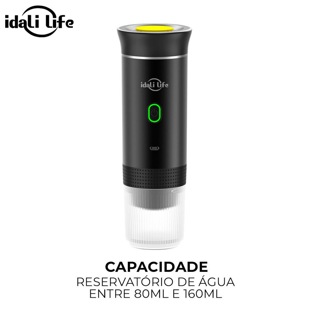 Máquina De Café Expresso Portátil 3 Em 1 Elétrica Preta Cafeteira Cápsulas Ou Café Moído Idali Life