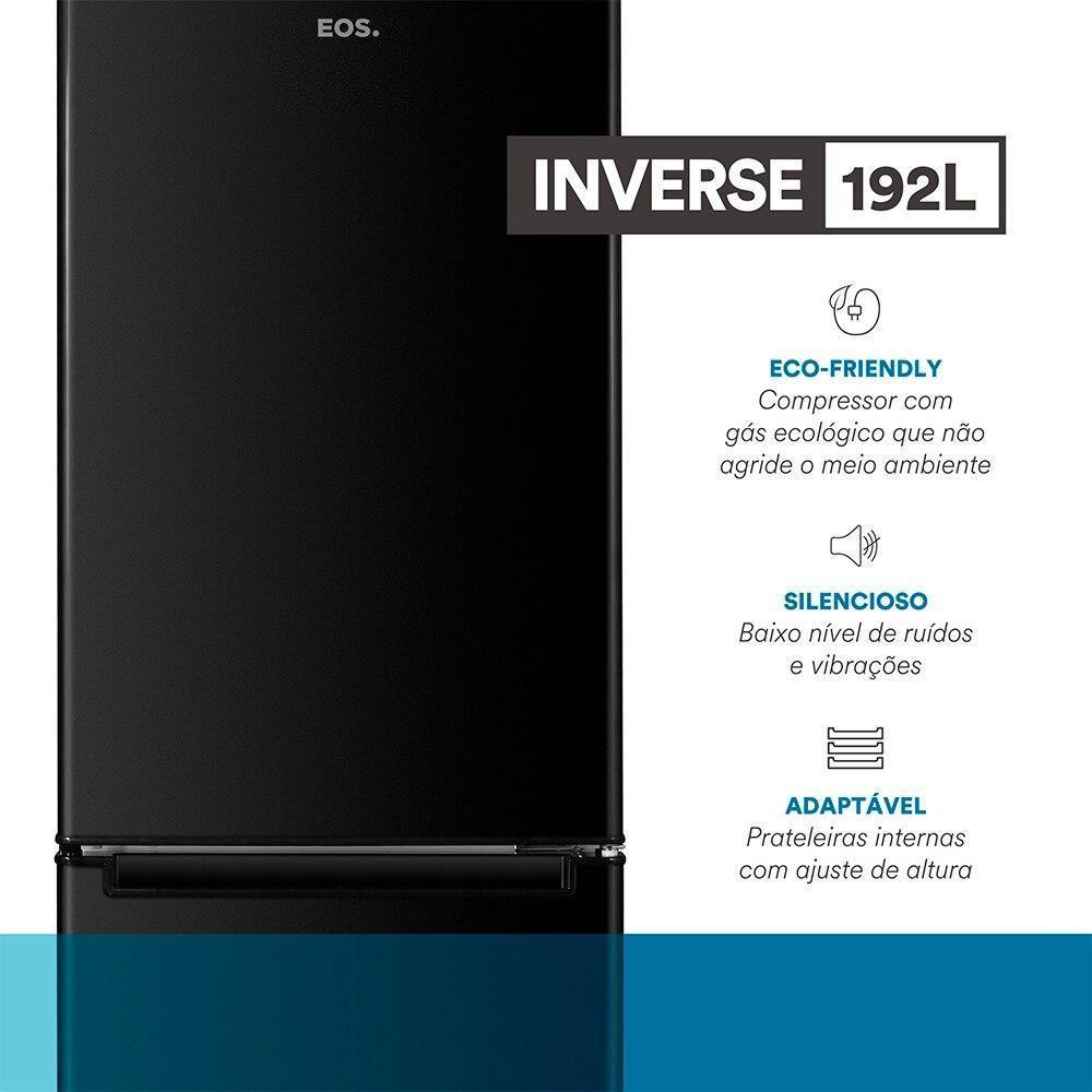 Geladeira Eos 192 Litros Duplex Inverse Preto Erv260idp 220V