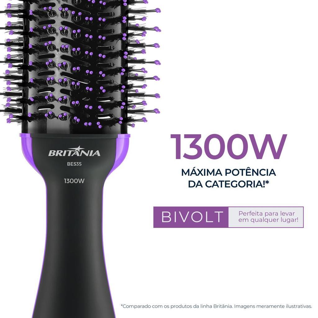 Escova Secadora Britânia 4 Em 1 Nanocerâmica 1300w Bes35