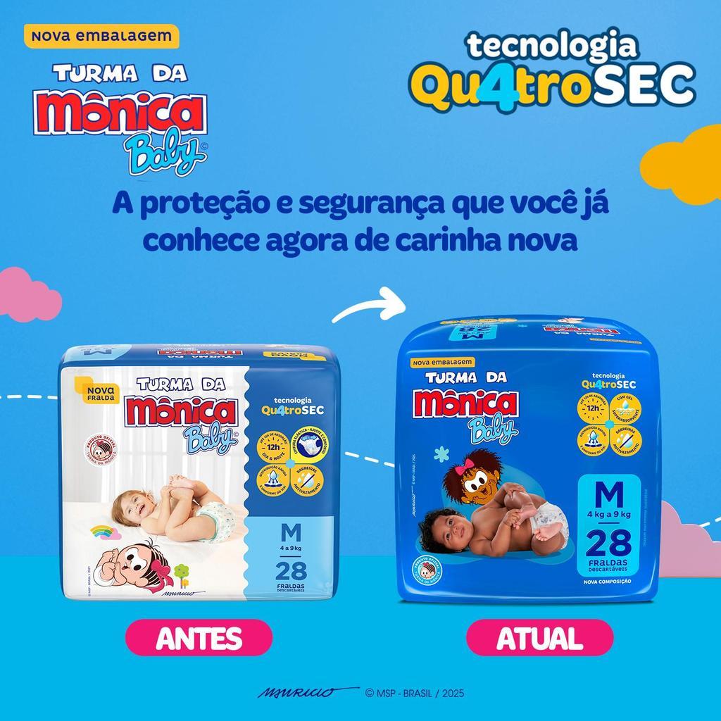 Fralda Turma Da Mônica Baby Jumbo M Com 28un