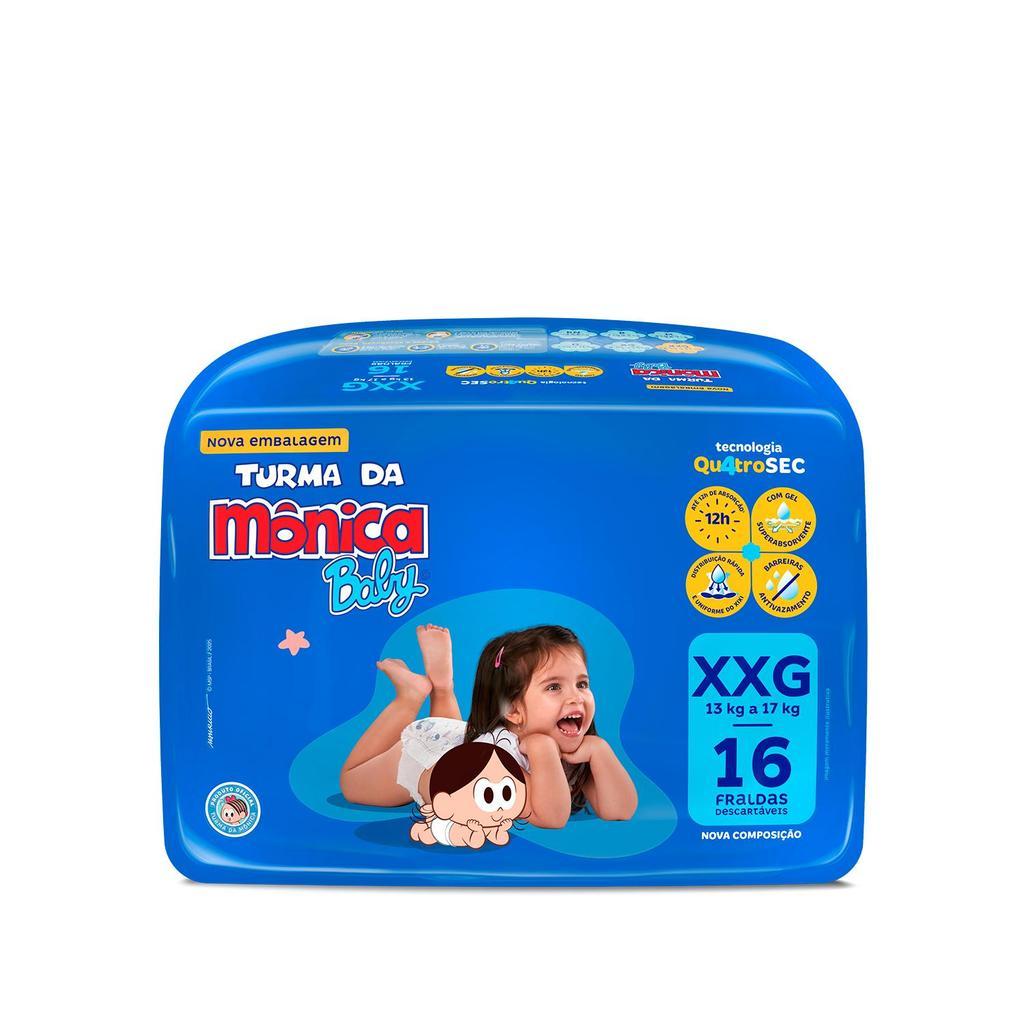 Kit 6 Fraldas Turma Da Mônica Baby Jumbo Xxg Com 16un Cada