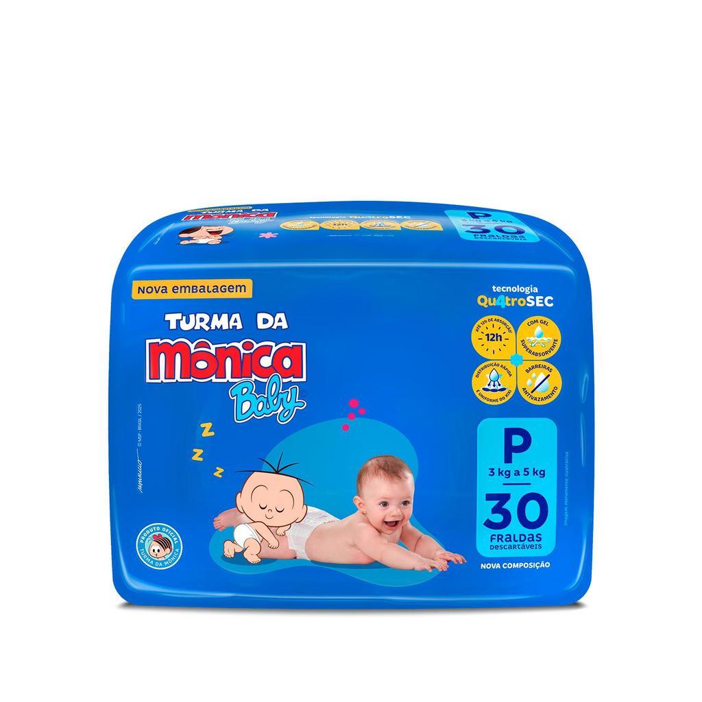 Kit 3 Fraldas Turma Da Mônica Baby Jumbo P Com 30un Cada