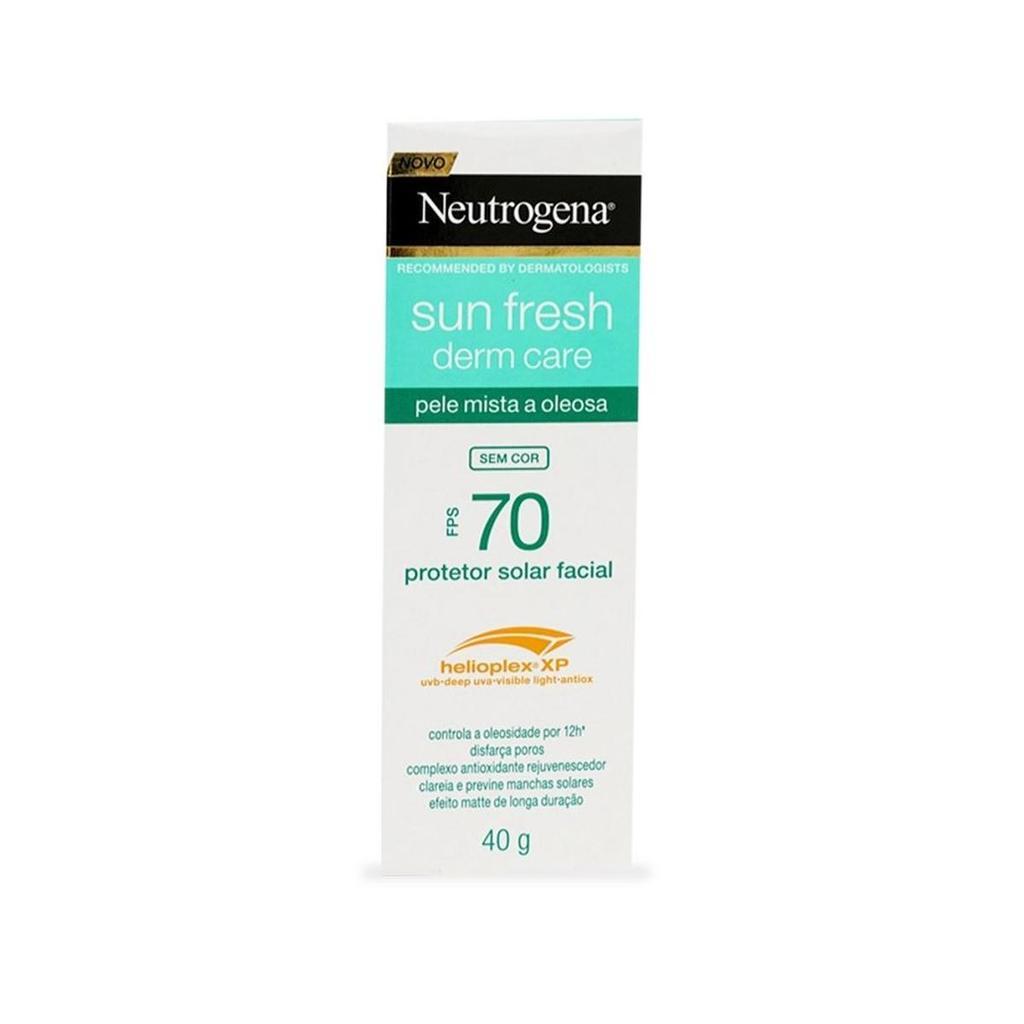 Protetor Solar Facial Pele Oleosa Neutrogena Sun Fresh Derm Care Sem Cor Fps70 40g