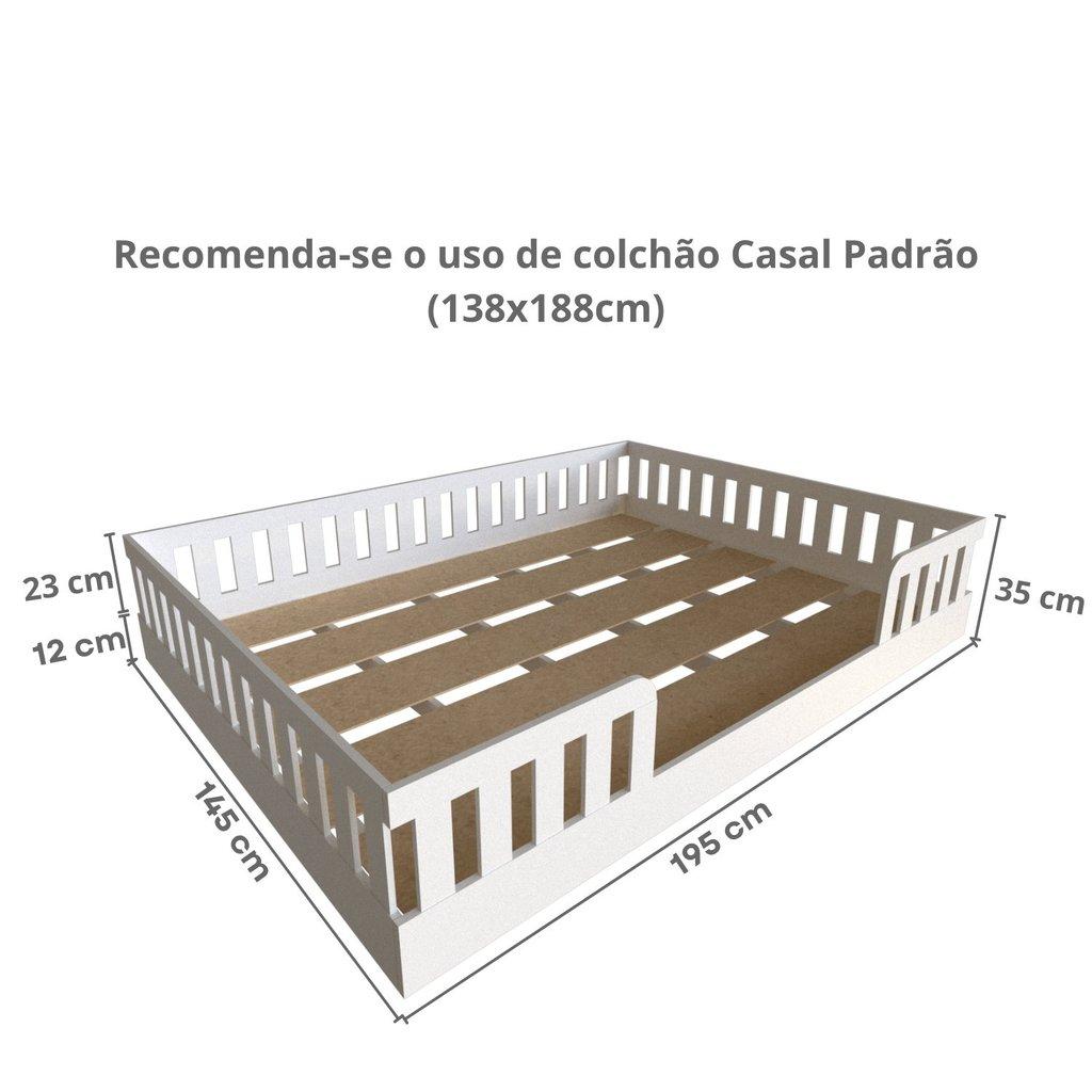 Cama Infantil Montessoriana Casal Sol Branco