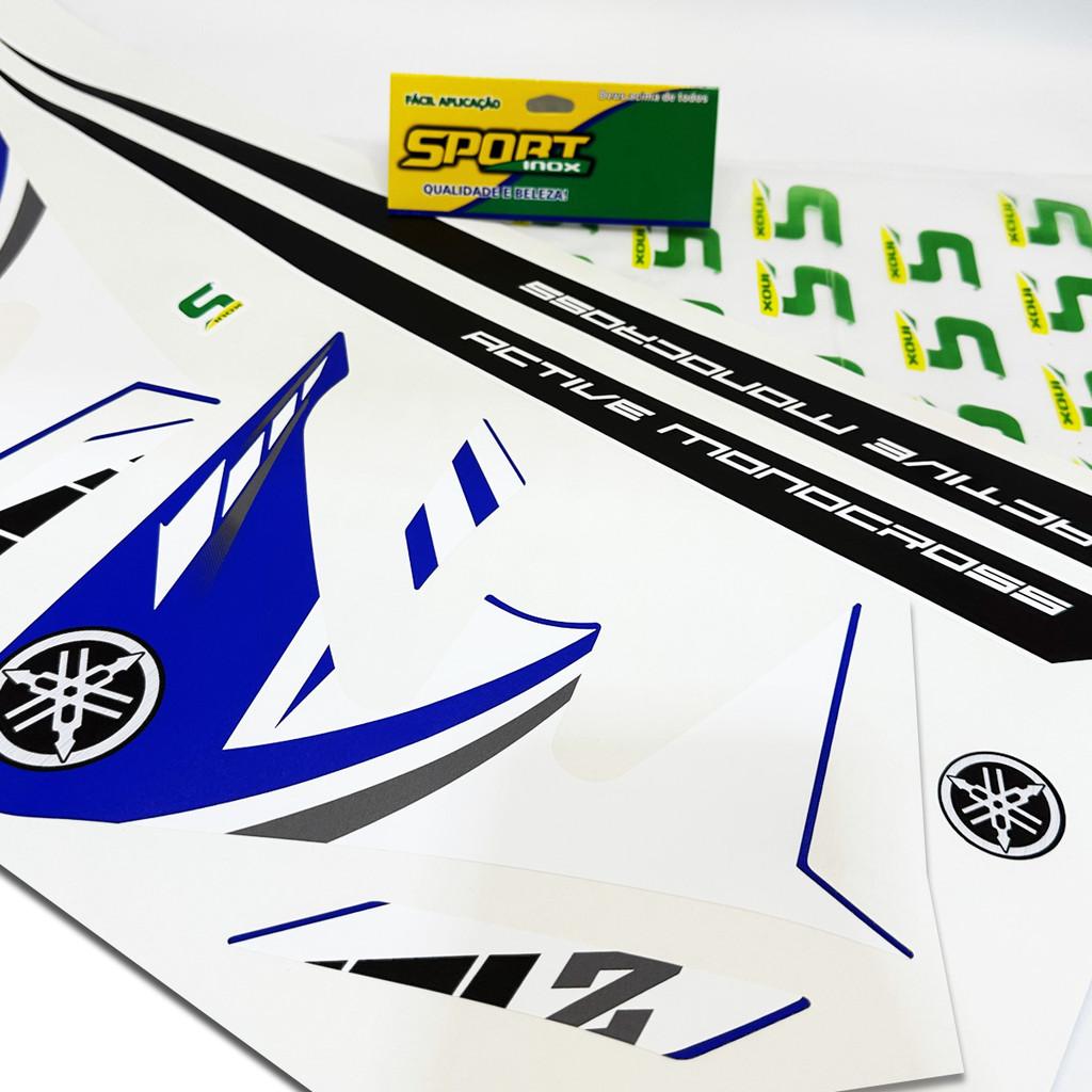 Kit Adesivos Para Yamaha Xtz 125 2015 Moto Azul Laterais