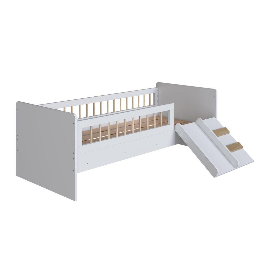 Cama Montessoriana De Solteiro Com Escada E Escorrega Affetto Branco