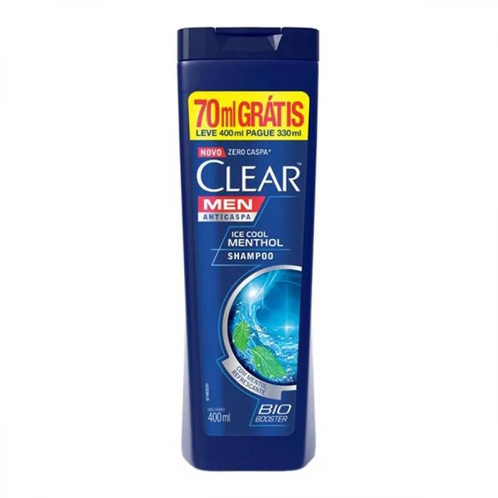 Kit 2 Shampoo Clear Men Ice Cool Anticaspa Leve 400ml Pague 330ml Masculino Refrescante