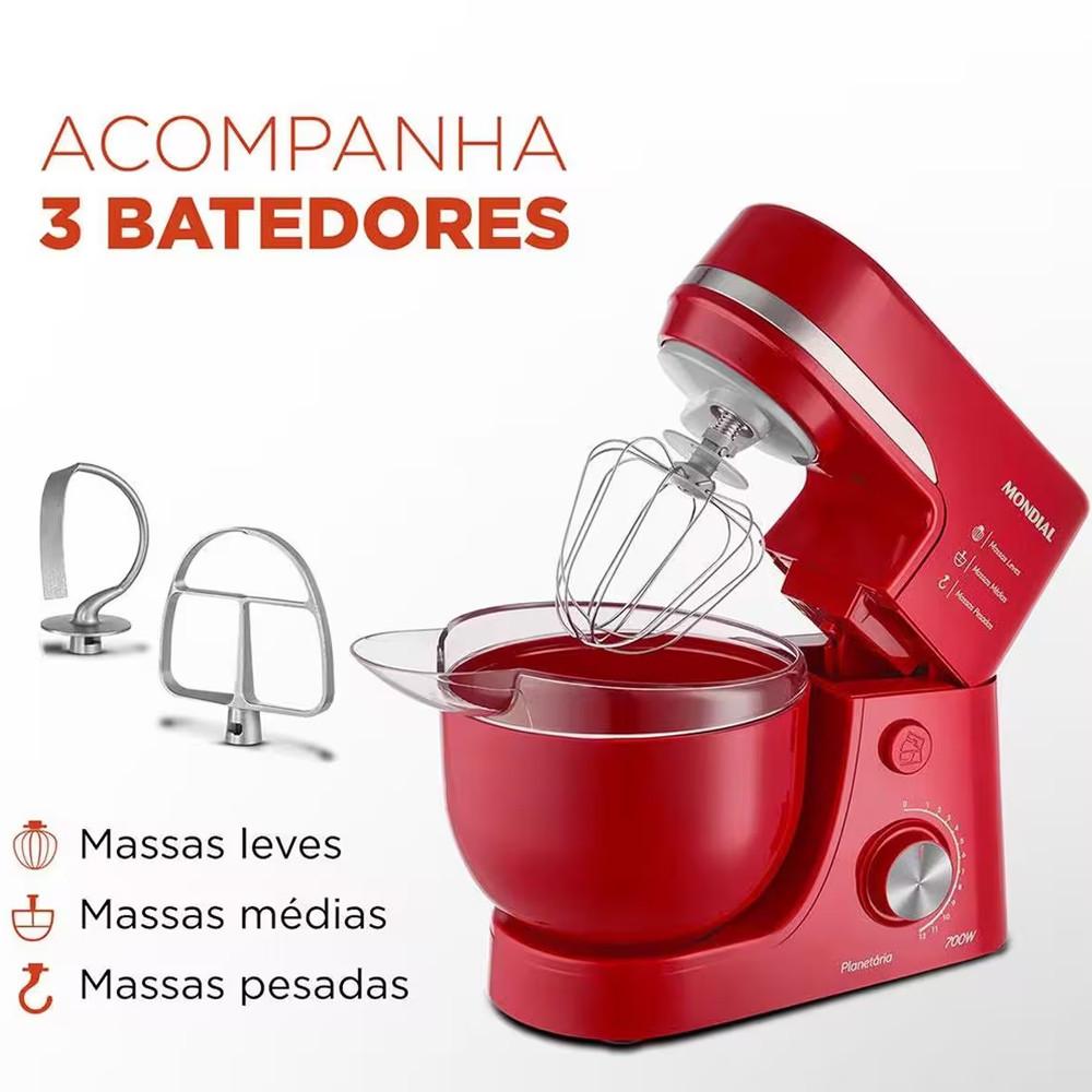 Batedeira Planetária Bp-03 Com 12 Velocidades E 700W Mondial