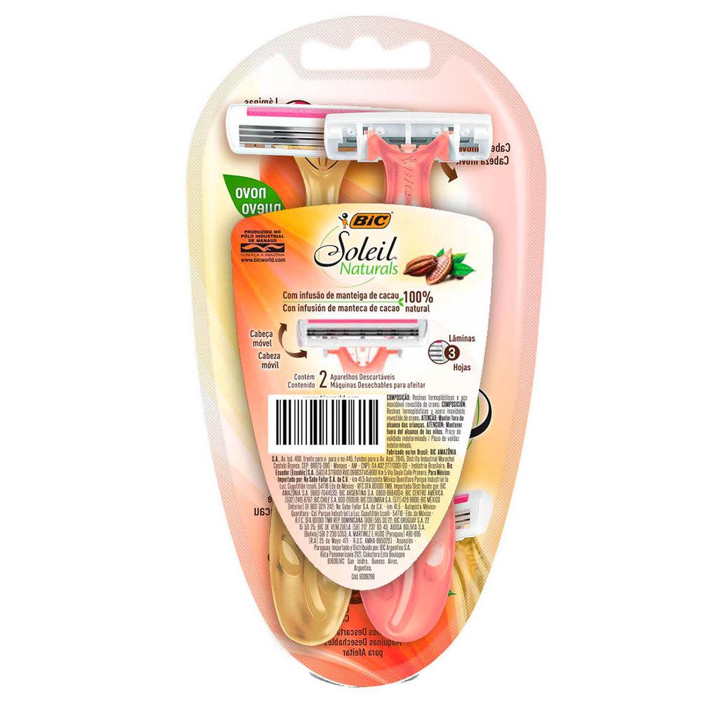 Depilador Descartável Soleil Naturalis Laranja E Amarelo 2 Unidades Bic