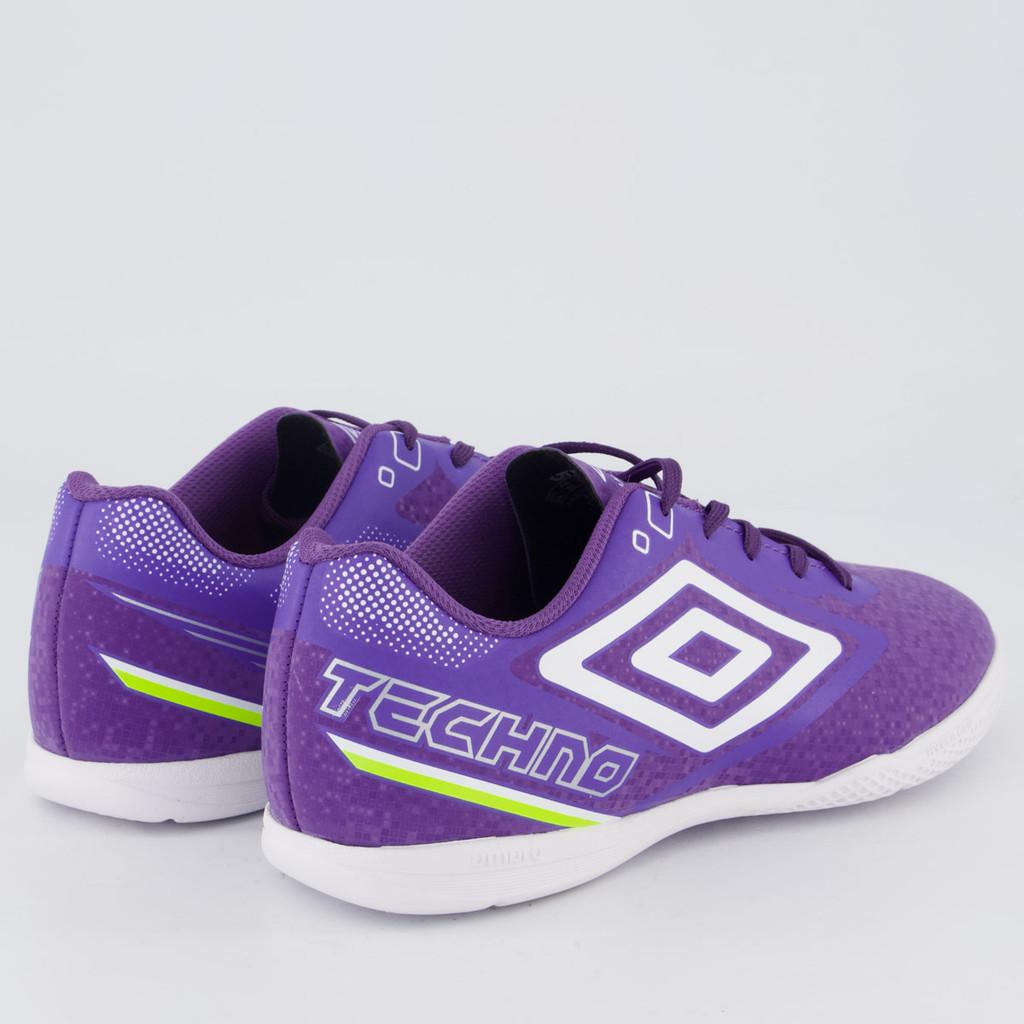 Chuteira Umbro Techno Ii Futsal Juvenil Roxa E Branca