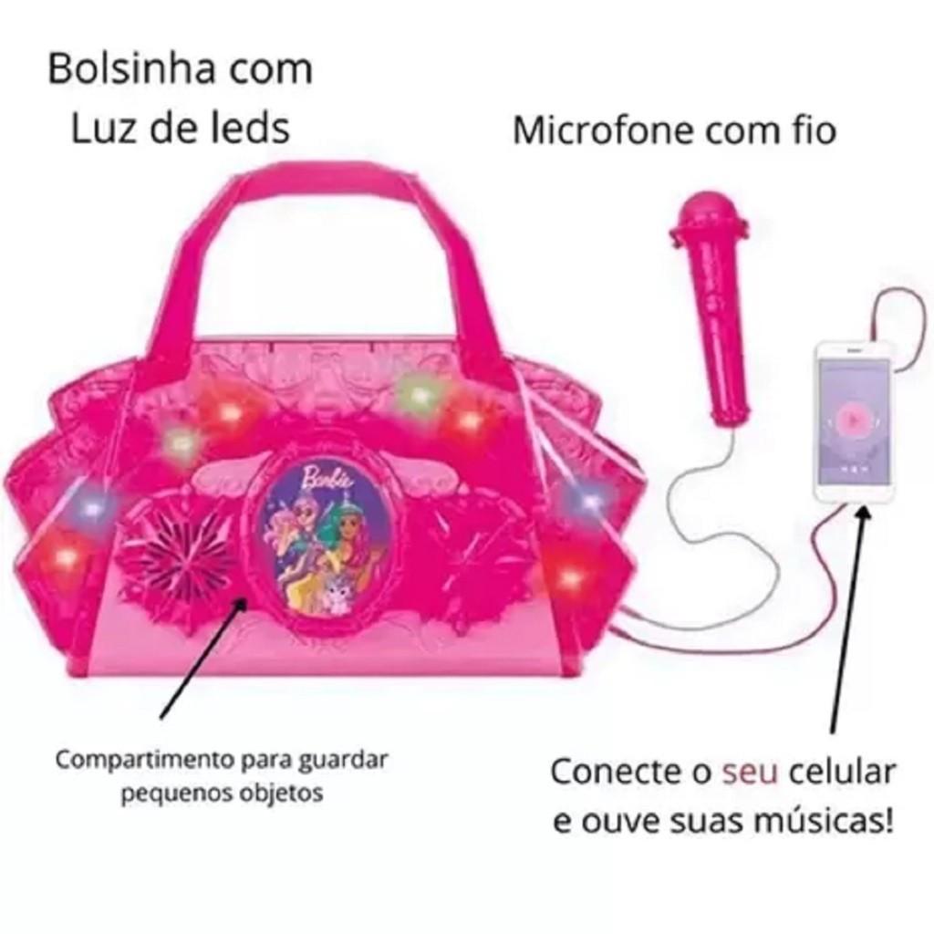 Barbie Bolsinha Musical Rosa Dreamtopia Menina Mp3 F0057-7 - Fun