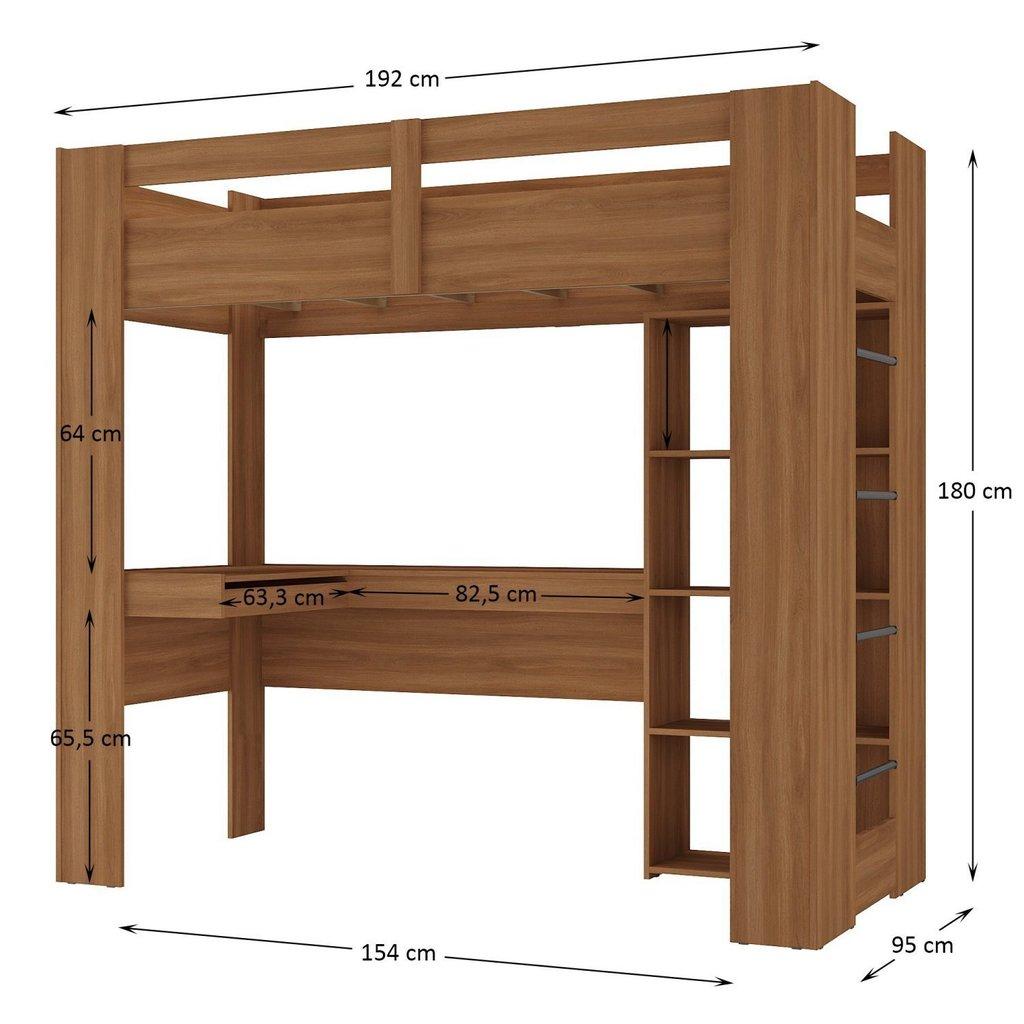 Cama Juvenil Montreal Com Escrivaninha Multifuncional Yescasa Marrom/nogal