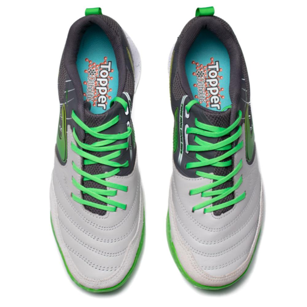 Chuteira Masculina Topper Futsal Lethal Cinza/verde