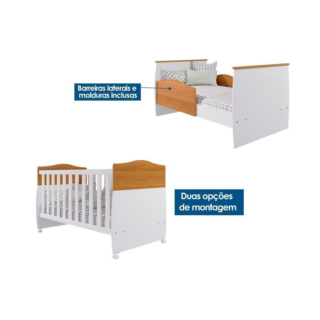 Berço Infantil Conforto 2 Em 1 Branco - Permóbili Baby
