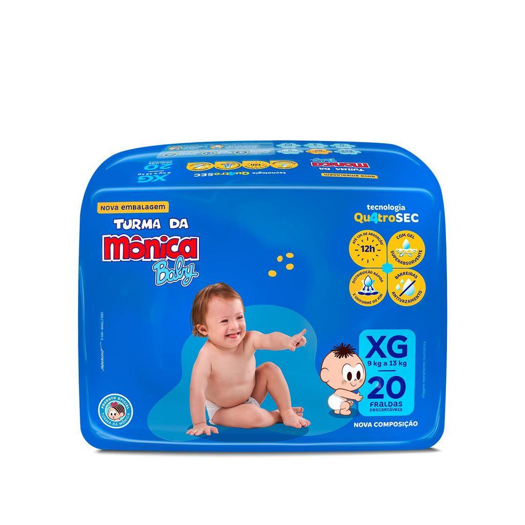 Kit 3 Fraldas Turma Da Mônica Baby Jumbo Xg Com 20un Cada