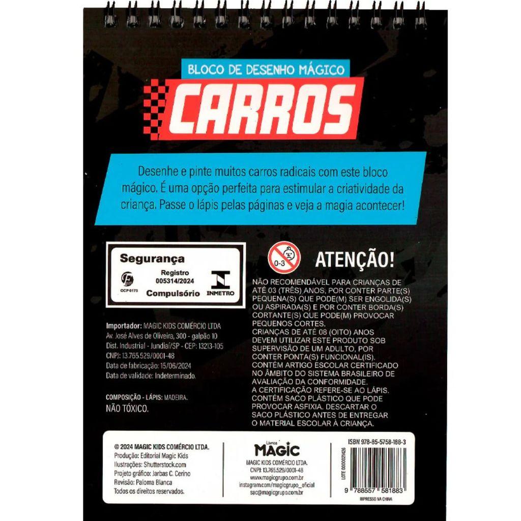 Bloco De Desenho Mágico Com Lápis Carros
