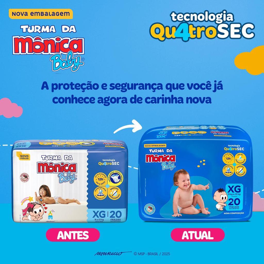 Fralda Turma Da Mônica Baby Jumbo Xg Com 20un