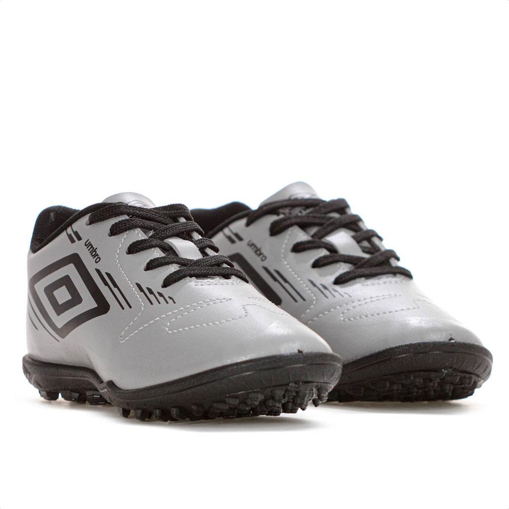 Chuteira Umbro Society Brave Jr Prata E Preto - Juvenil