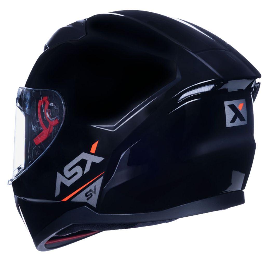Capacete Asx City Solid Preto Brilho Sv Com Óculos Interno Solar