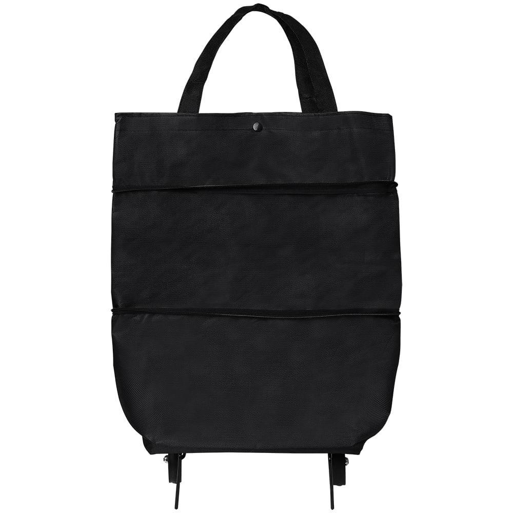 Carrinho Bolsa Sacola Multiuso Com Rodinhas Preto Bel