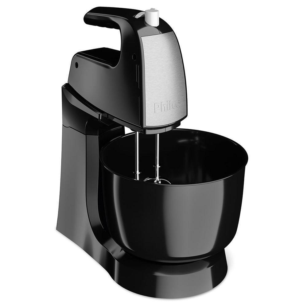 Batedeira Philco Crome Base Cristal Duo Turbo Preta 550W 110V