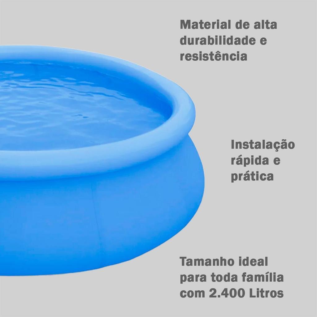 Piscina Inflável 2.400l Para Família Com Kit Reparo - Tuut