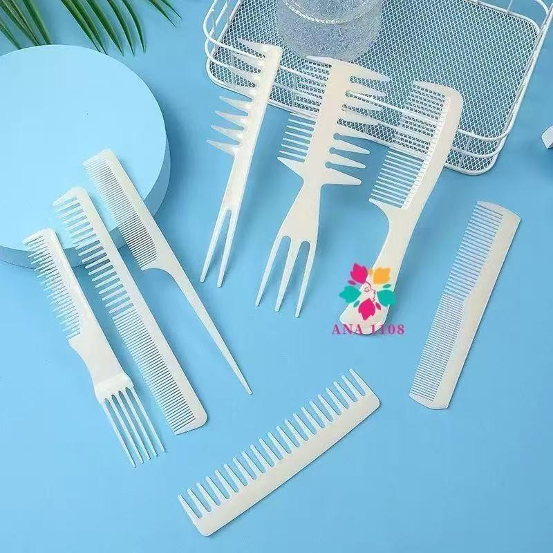 Kit 8 Unidades Pentes Para Cabeleireiro Profissional Suporta Calor