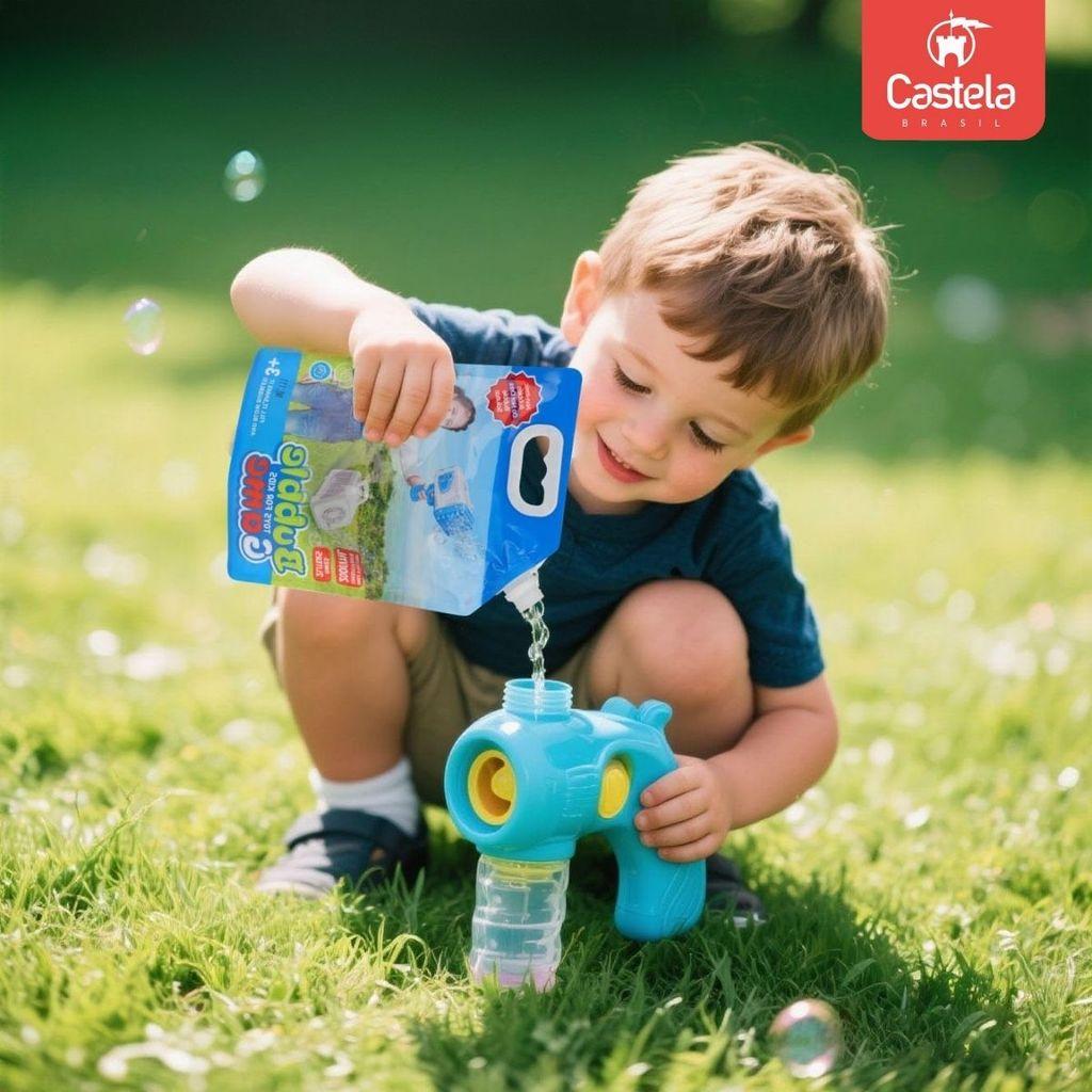 Kit 2 Refil Liquido Para Maquina De Bolha De Sabão 1 Litro Castela