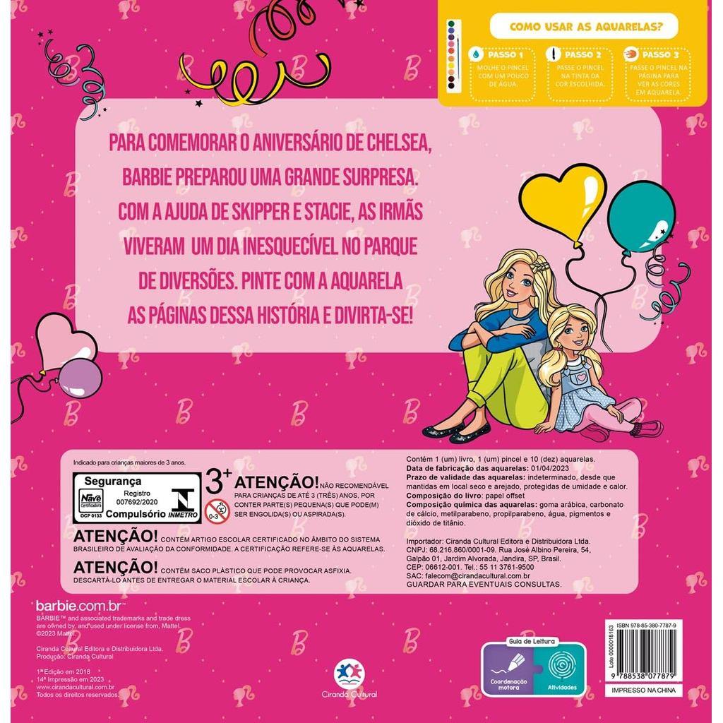 Barbie Festa De Aniversário Livro Aquarela