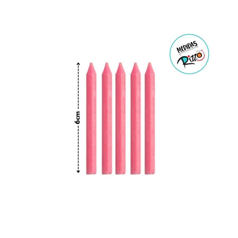 Vela Palito Rosa - 6cm - 10 Unidades - Regina - Rizzo