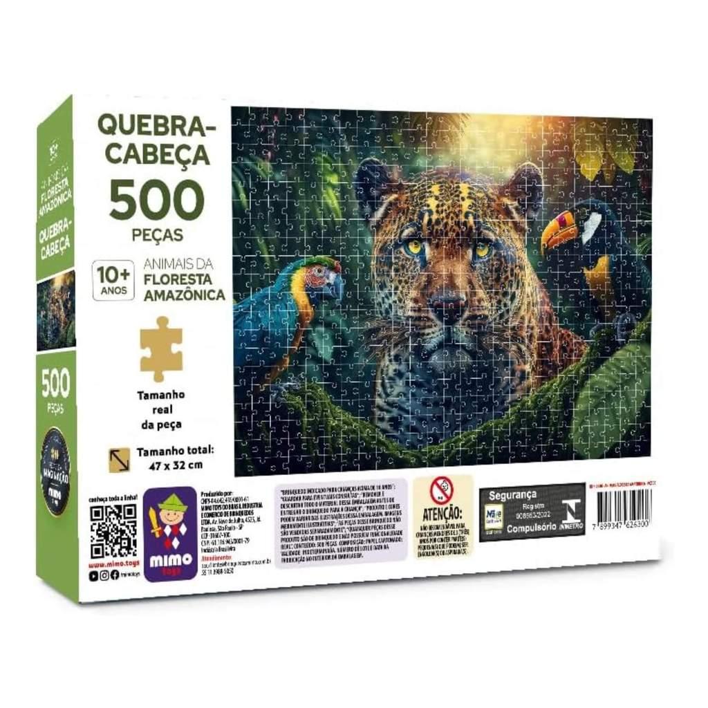 Quebra-cabeça Animais Da Floresta Amazônica Com 500 Peças Mimo Toys